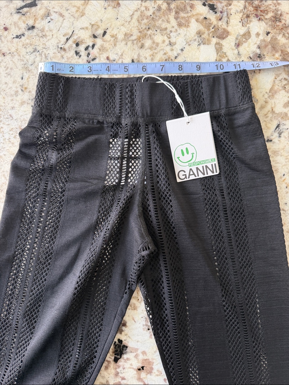 NWT GANNI Jersey and Mesh Stirrup Pants Leggings Size XXS (fits XS or S) - Picture 6 of 10